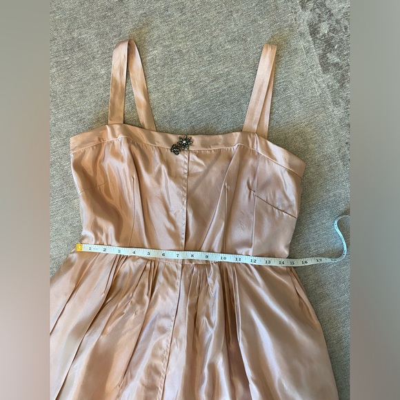 VERA WANG PINK FORMAL DRESS STRAIGHT SQUARE NECKLINE A-LINE DRESS - Picture 11 of 13